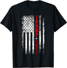 Trump 2024 FLAG SHIRT Donald Trump 2024 Take America Back American Flag Patriotic T-Shirt  Republican Gift shirt