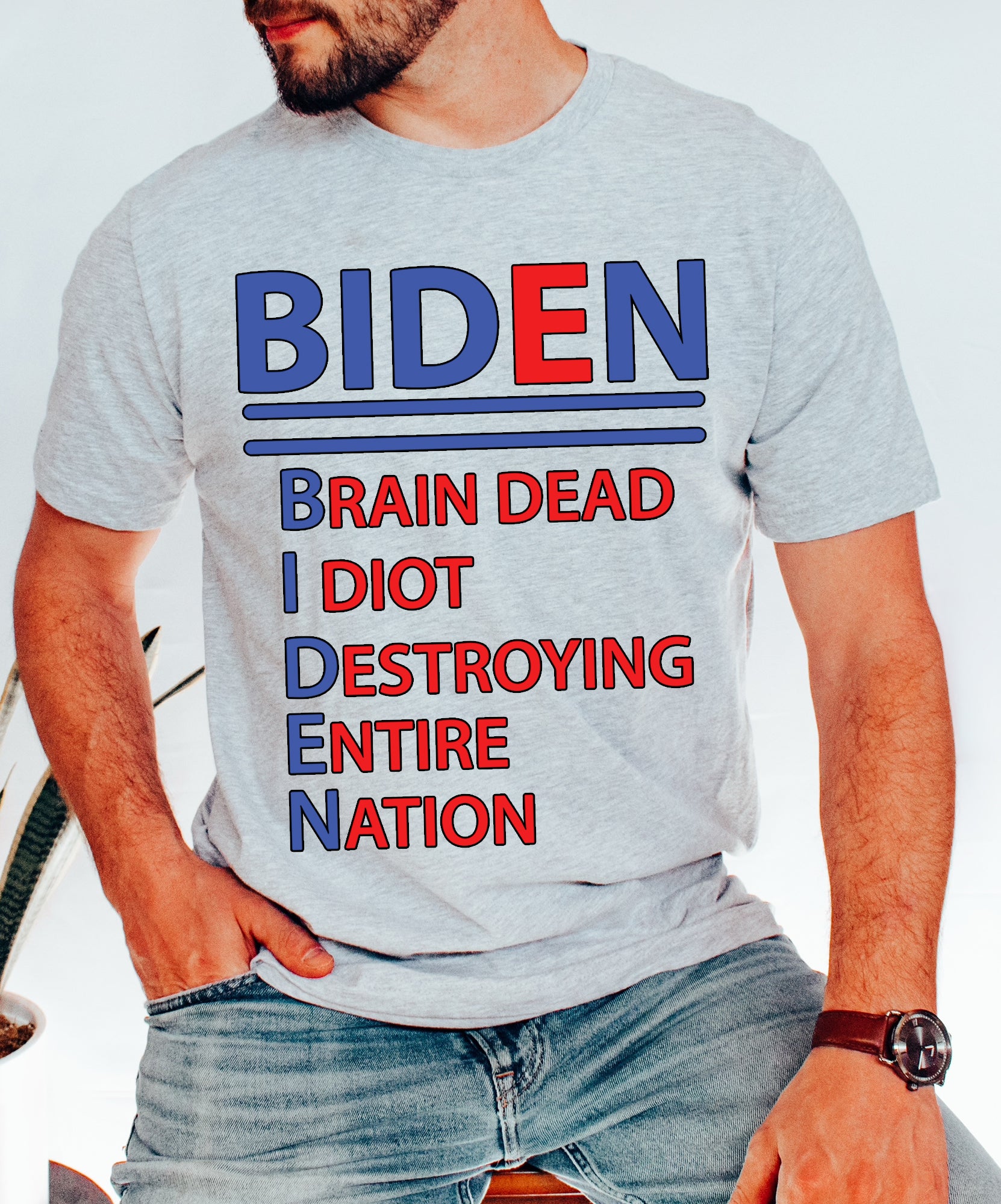 Biden Name Braindead Idiot Destroying Entire Nation Anti Biden shirt