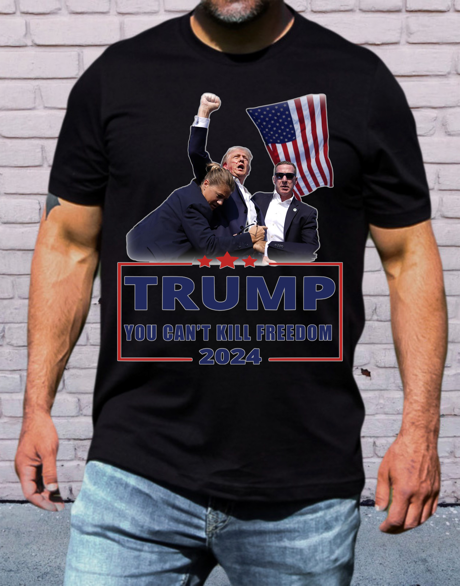 Trump shot Shirt Can't kill freedom shirt, Trump Shooting shirt Pennsylvania Rally Tshirt, Trump Survived shirt, Failed Assassi/nation, Maga Trump 2024 shirt Unisex Republican shirt, Political Graphic tee, Trump Train shirt, Election 2024