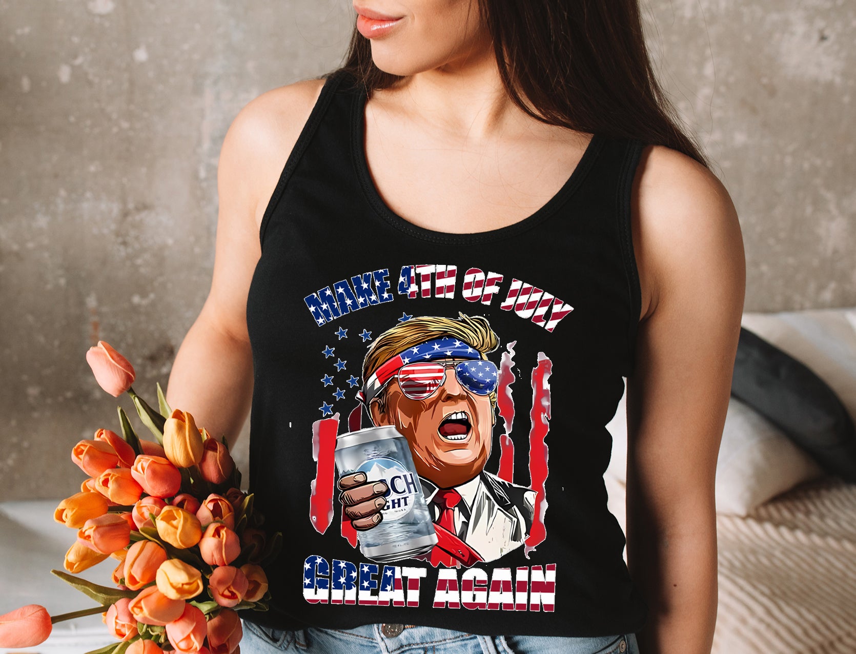Busch Light Comfort Colors Shirt, Make Trump 4th of July Great Again Shirt,Trump 4th Of July Shirt MAGA Political Graphic tee, Trump Train shirt, Election 2024 T Shirt, Trump always