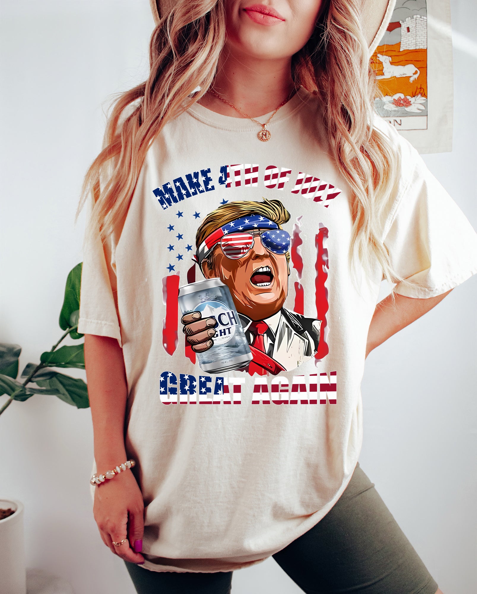 Busch Light Comfort Colors Shirt, Make Trump 4th of July Great Again Shirt,Trump 4th Of July Shirt MAGA Political Graphic tee, Trump Train shirt, Election 2024 T Shirt, Trump always