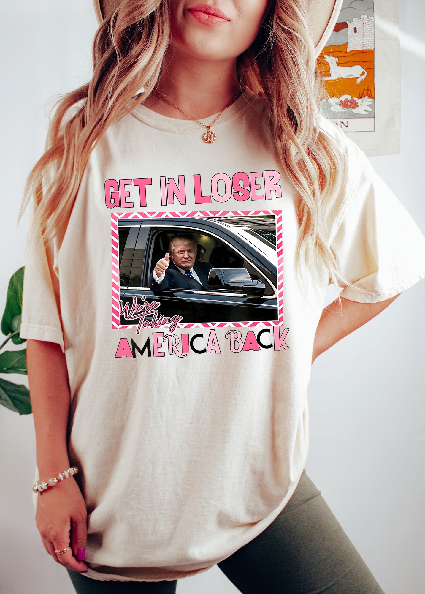 Get in loser we're taking America back T-Shirt anti biden trump 2024 USA election tee