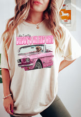 daddy's on his way tee shirt sweatshirt dont worry daddy's on his way trump's driving car apparel trump 2024 maga Clothing