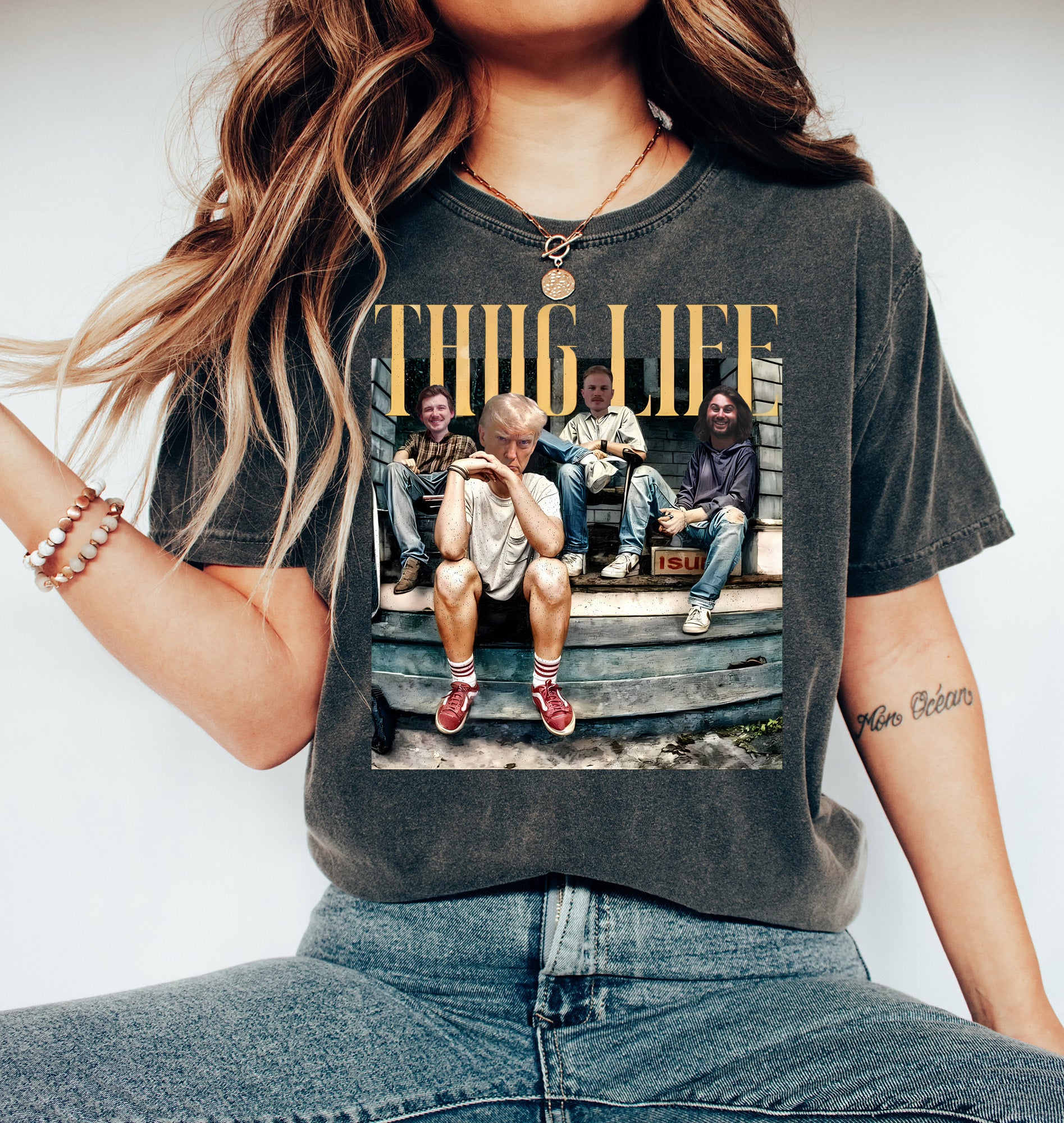 UNISEX Trump Thug Life tee sweatshirt hoodie wallen Koe Zaach Trump apparel trump 2024 maga