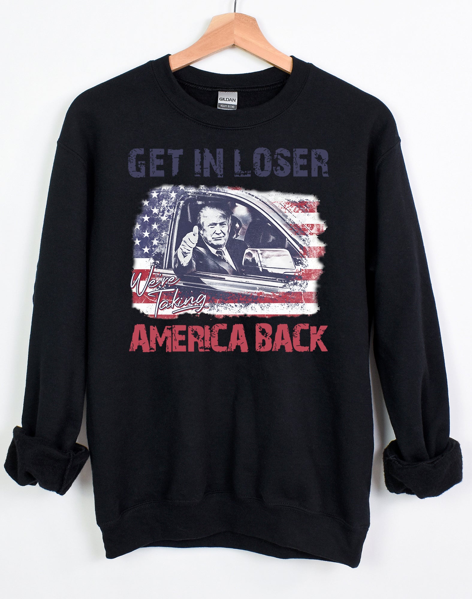 get in loser we're taking America back T-Shirt anti biden trump 2024 USA election tee patriotism