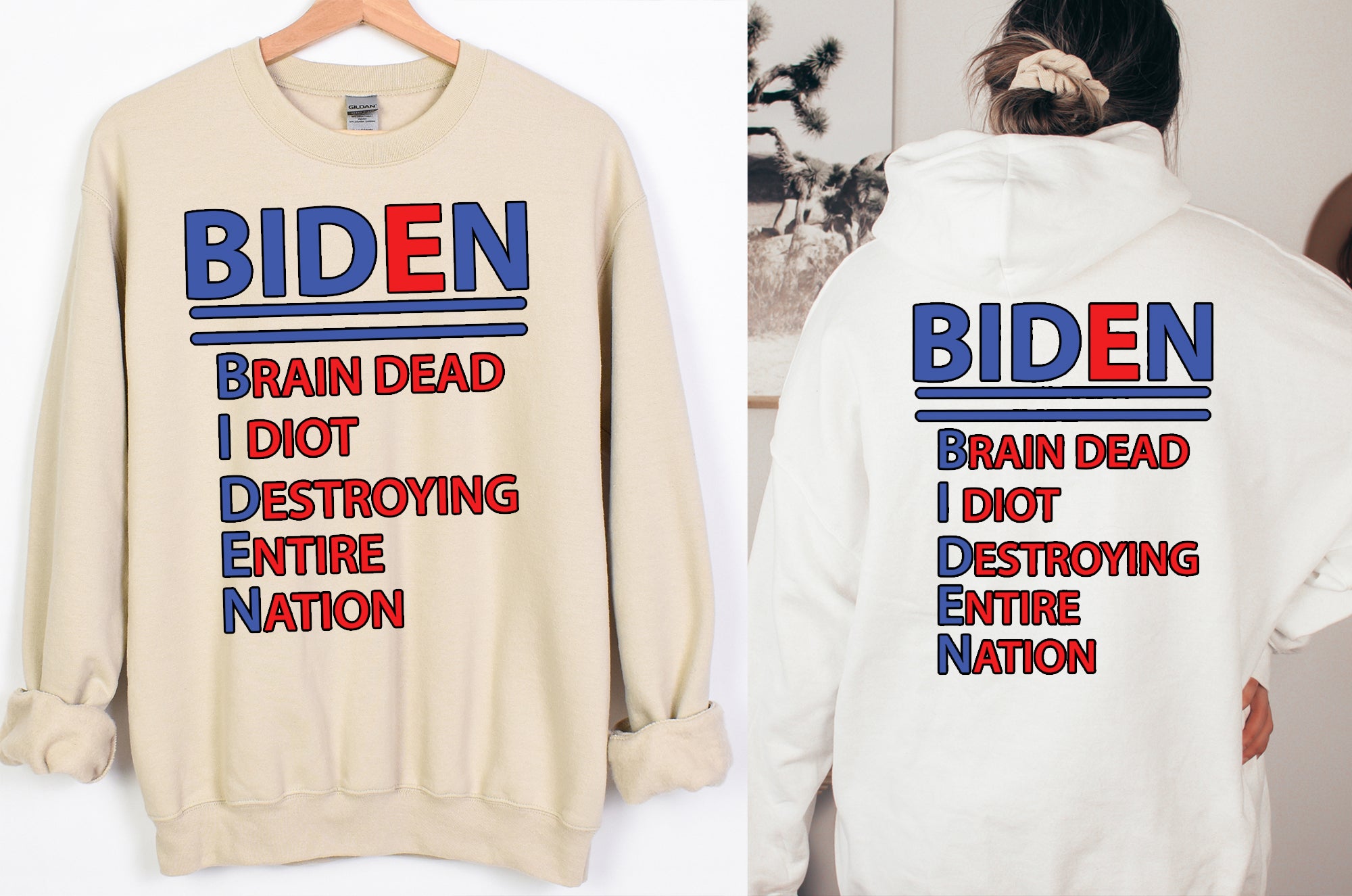 Braindead Idiot Destroying Entire Nation Anti Biden shirt tee sweatshirt hoodie trump 2024 shirt maga shirt trump supporters shirt