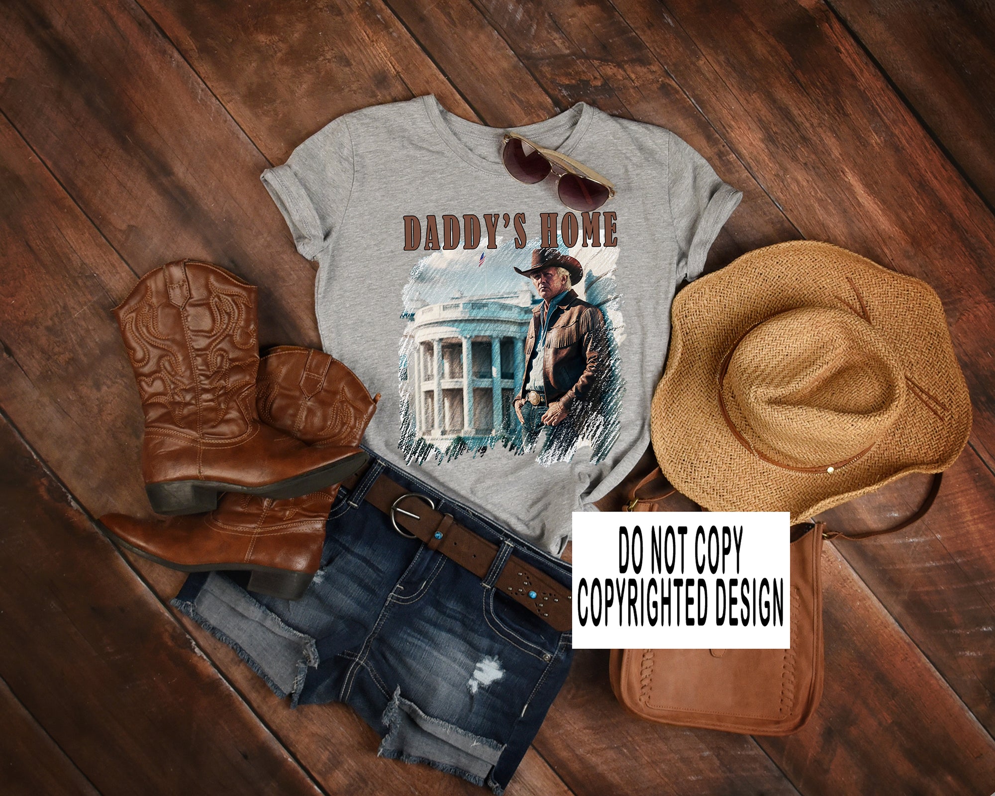 Cowboy Trump daddy's home tee shirt sweatshirt trump's home apparel trump 2024 maga