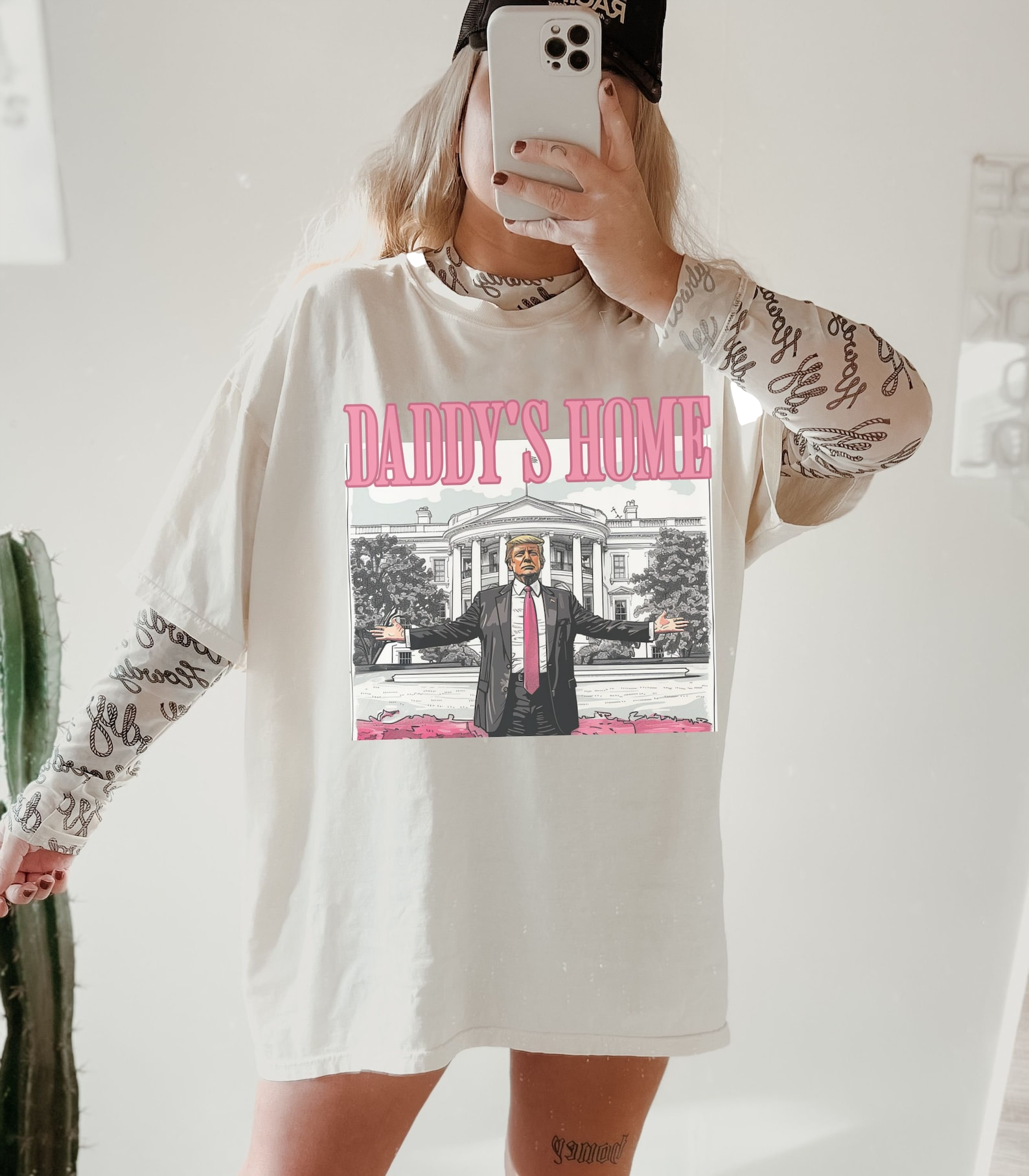 daddy's on his way tee shirt sweatshirt dont worry daddy's on his way trump's driving car apparel trump 2024 maga Clothing